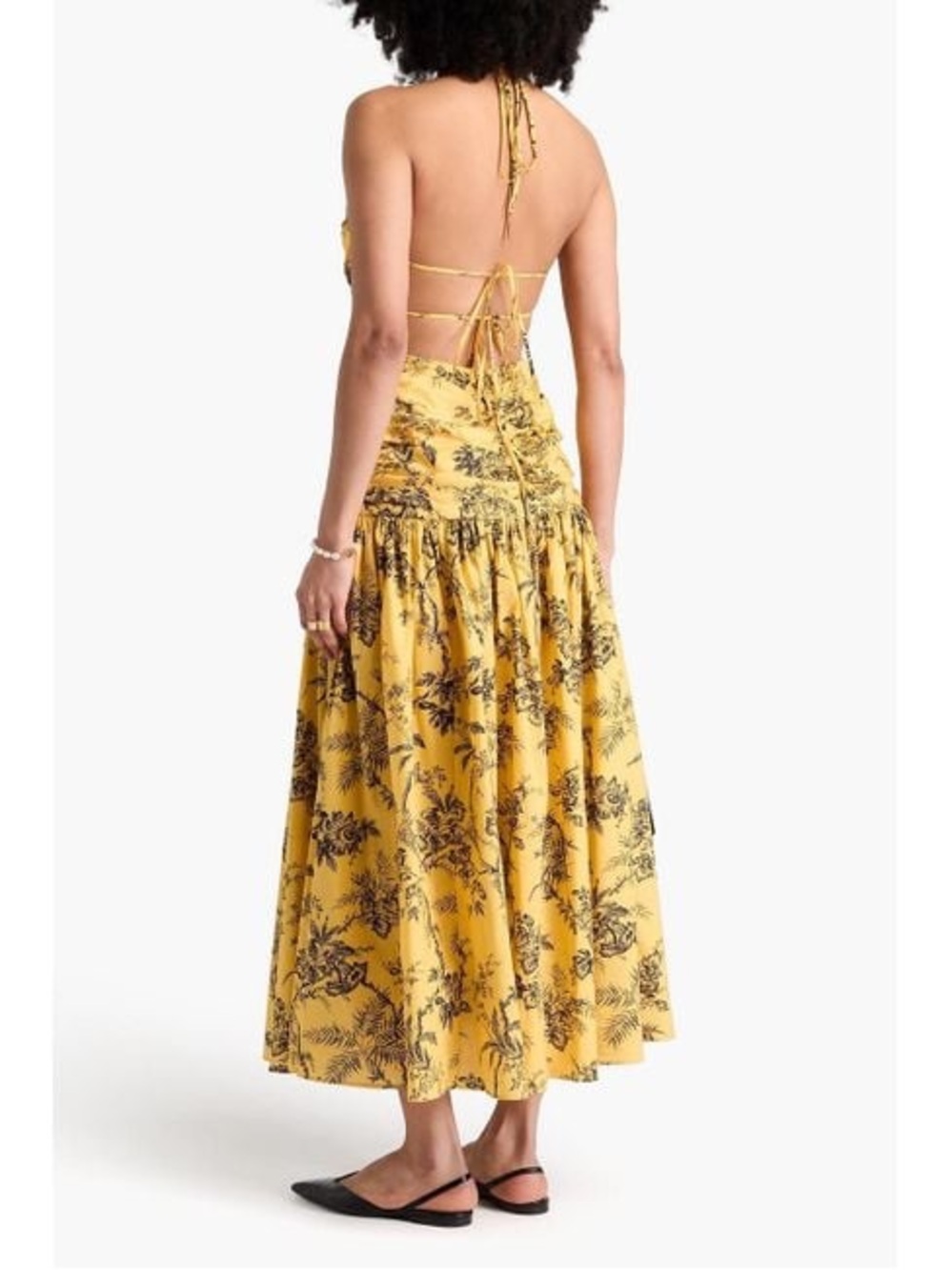 Carolina Herrera Yellow Floral Cutout Maxi - Picture 7 of 7